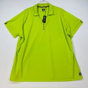 OGIO 1/4 Button Top V-Neck Women Size 4XL Bright 100%‎ Polyester Short Sleeve